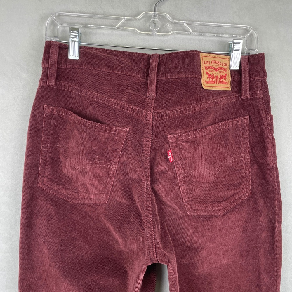 Levis 724 High Rise Straight Corduroy Pants Burgundy Maroon Fall Prep Wmns 29x30 - Picture 4 of 9